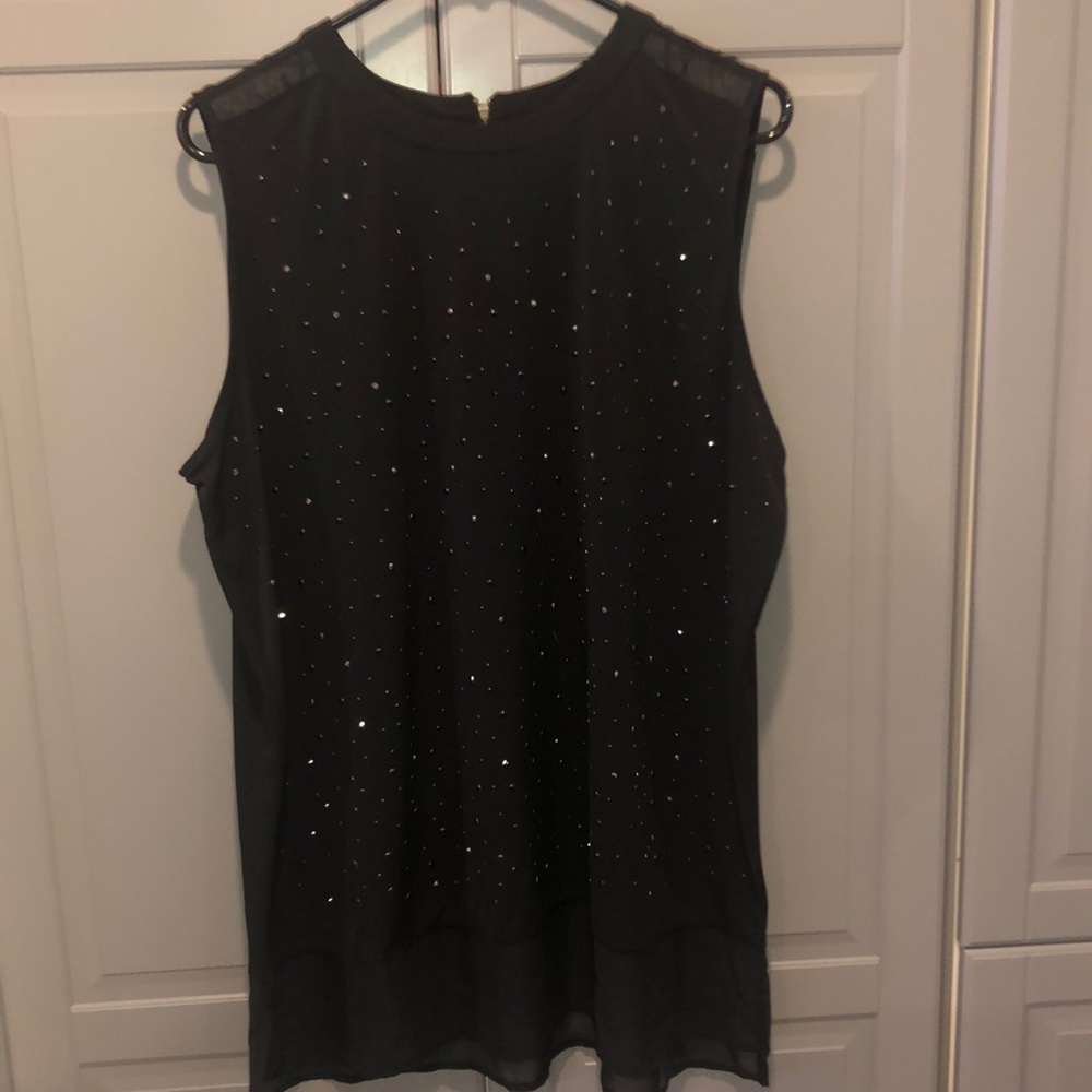 Worthington black jewel accent blouse